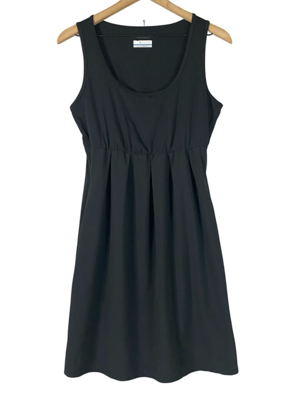 Women's Columbia Omni-Shade Gathered Waist Sleeveless Dress Black Size Medium